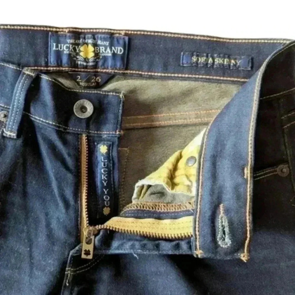 Lucky Brand Mid Rise Sofia Skinny  Jean Lapis Lazuli Dark Wash Women's size 2/26 - Picture 10 of 14